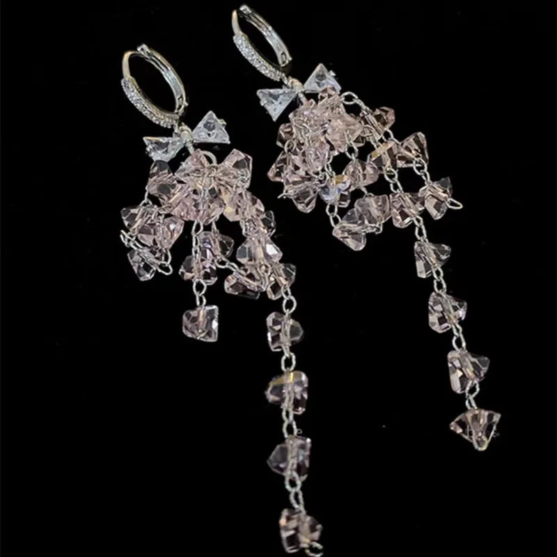Boucles d'Oreilles Cascades de Cristaux