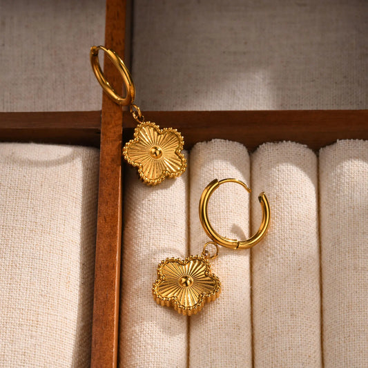 Boucles d'Oreilles Pendantes Fleurs