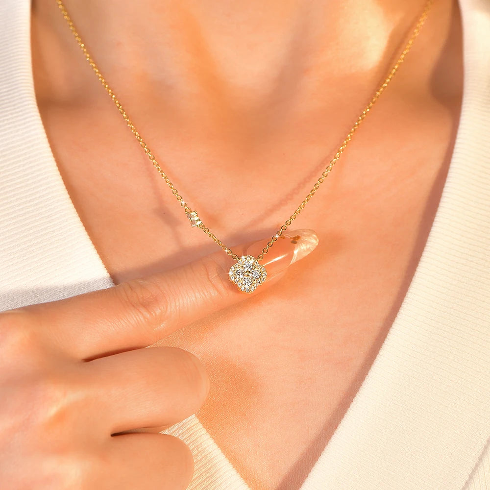 Collier Trèfle Moissanite
