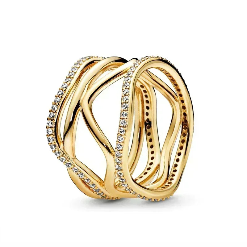 Bague Double Cœur Scintillant