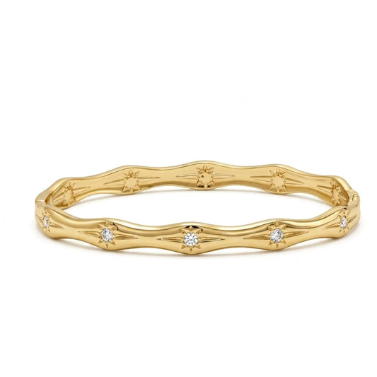 Bracelet Jonc Éclat Zircon & Finition Dorée