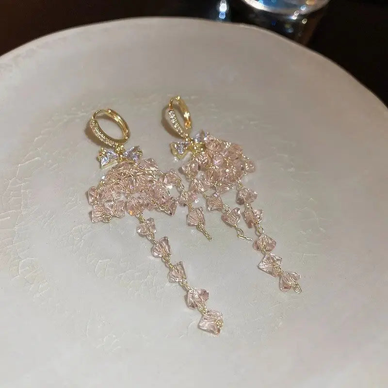 Boucles d'Oreilles Cascades de Cristaux