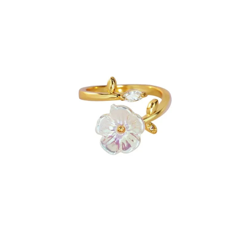 Bague Ouverte Ajustable Fleurs