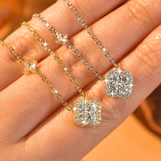 Collier Trèfle Moissanite