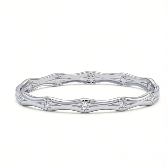 Bracelet Jonc Éclat Zircon & Finition Dorée