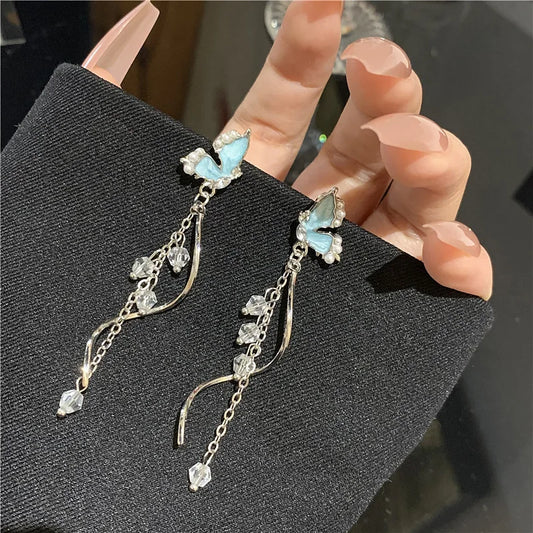 Boucles d'Oreilles Pendantes Papillons