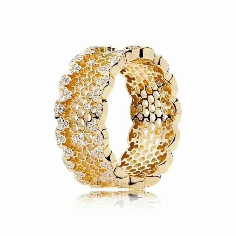 Bague Double Cœur Scintillant