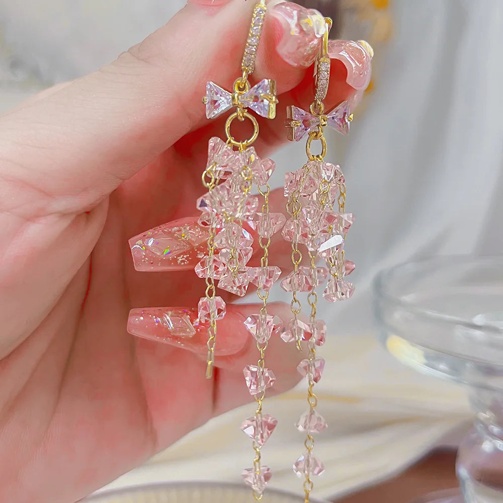 Boucles d'Oreilles Cascades de Cristaux