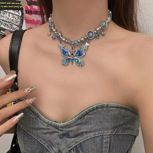 Collier Papillon Azur