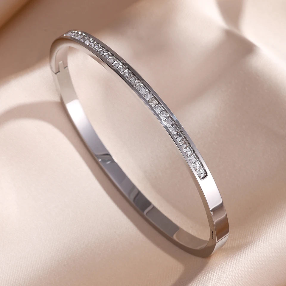 Ensemble de Bracelets Joncs ZAKOL & Zircon