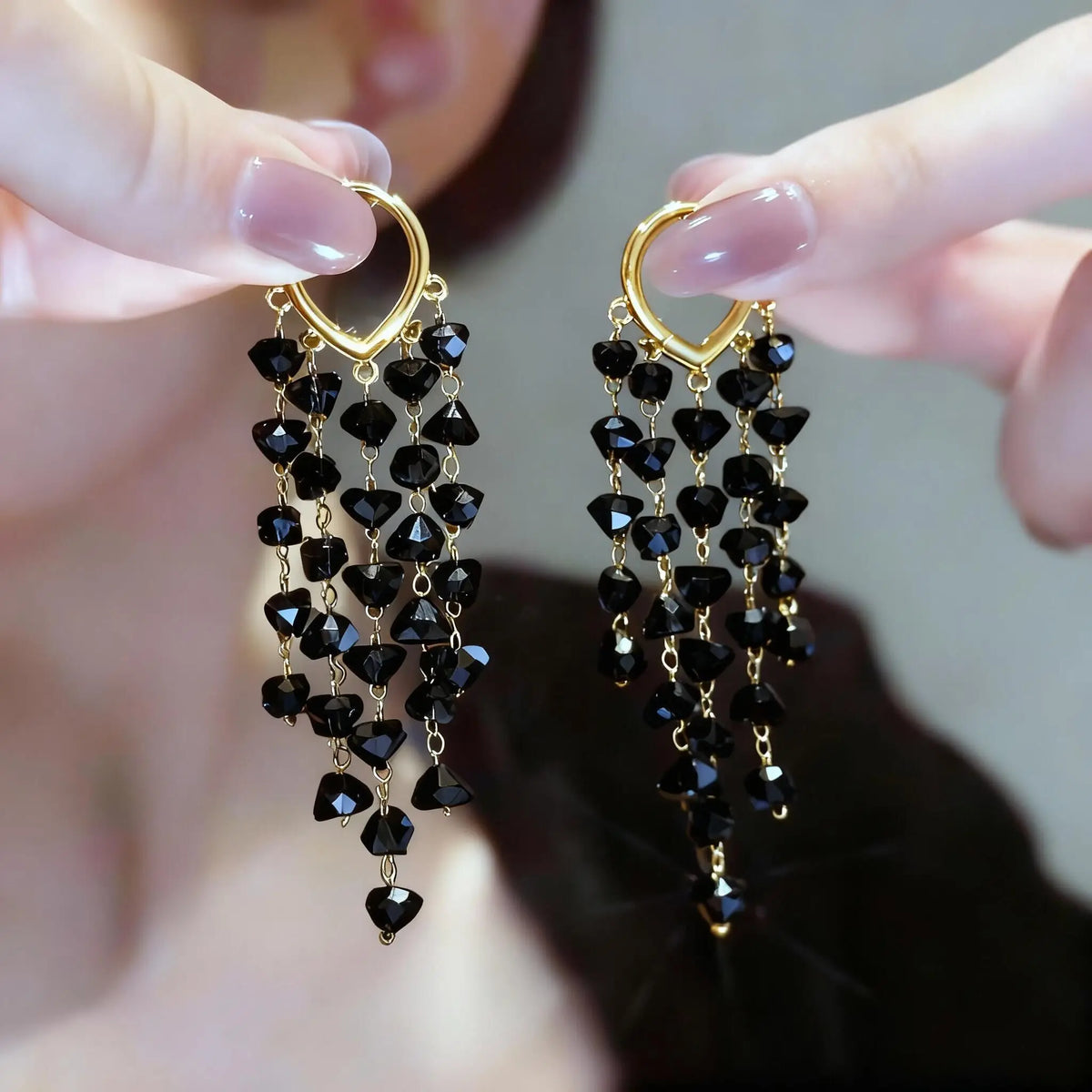 Boucles d'Oreilles Cascades de Cristaux