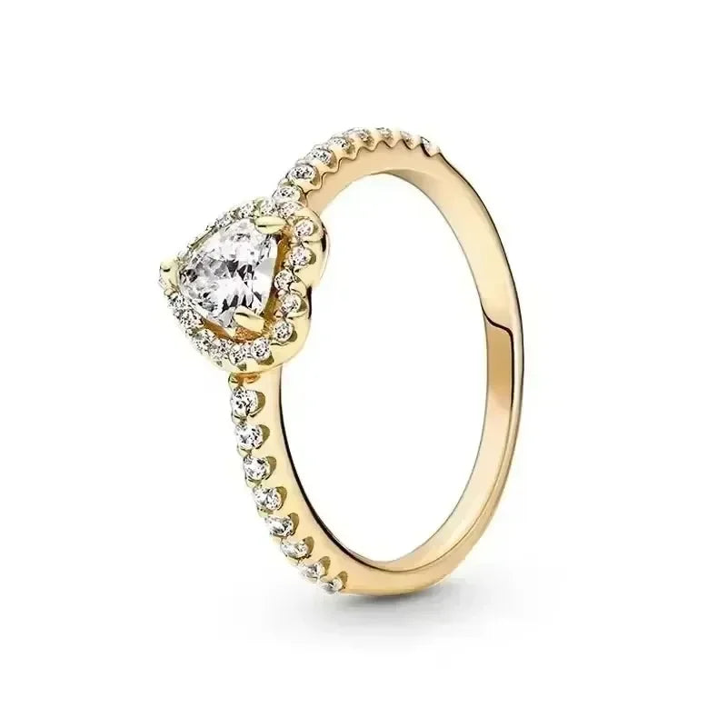 Bague Double Cœur Scintillant