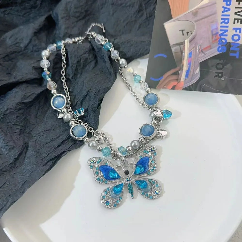 Collier Papillon Azur