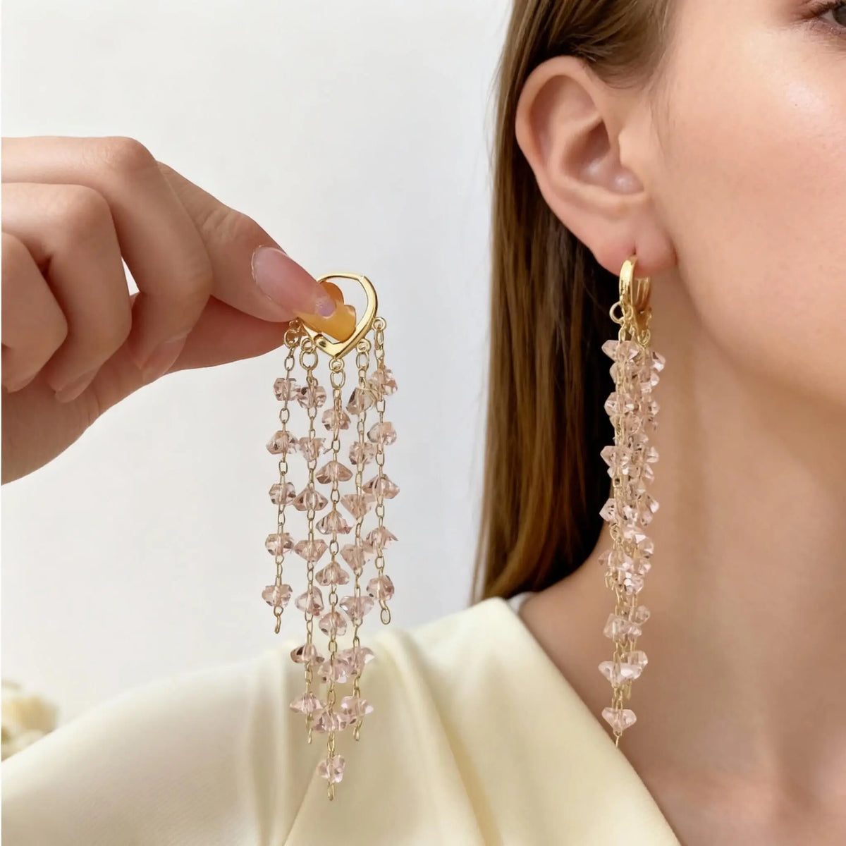 Boucles d'Oreilles Cascades de Cristaux