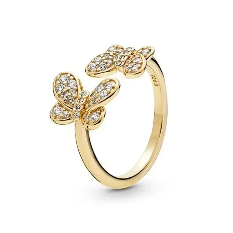 Bague Double Cœur Scintillant