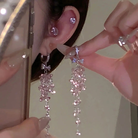 Boucles d'Oreilles Cascades de Cristaux