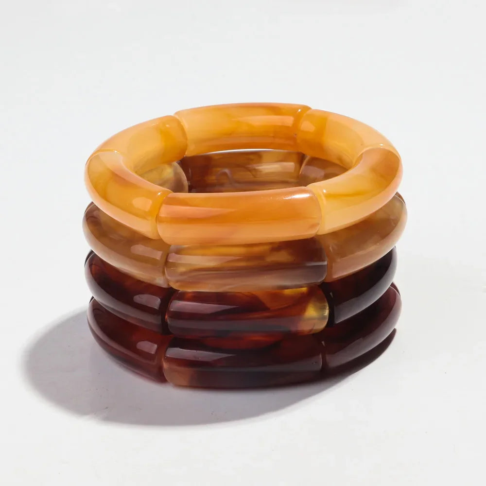 Ensemble de Bracelets Ondulés en Résine