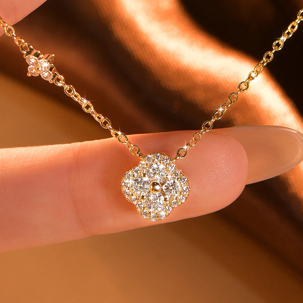 Collier Trèfle Moissanite