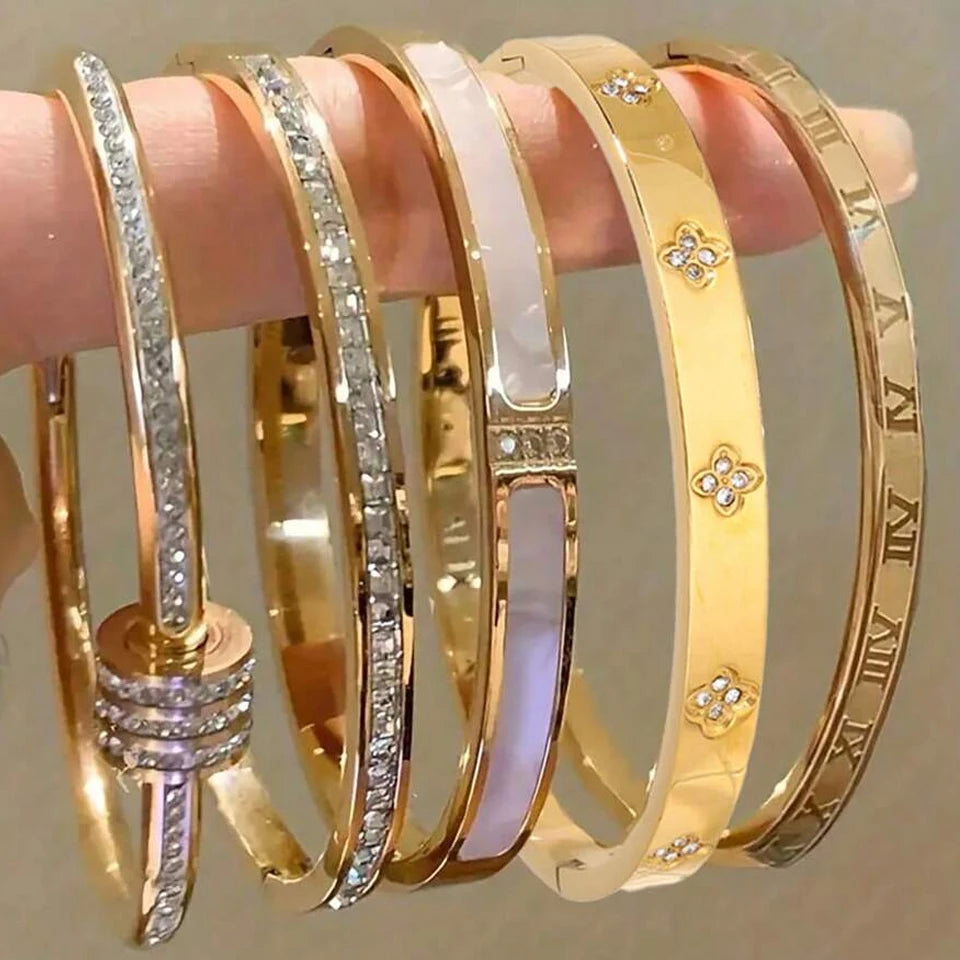 Ensemble de Bracelets Joncs ZAKOL & Zircon