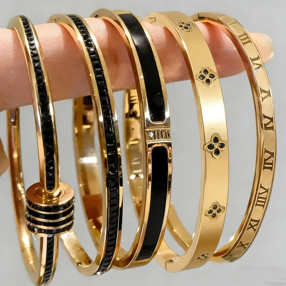 Ensemble de Bracelets Joncs ZAKOL & Zircon