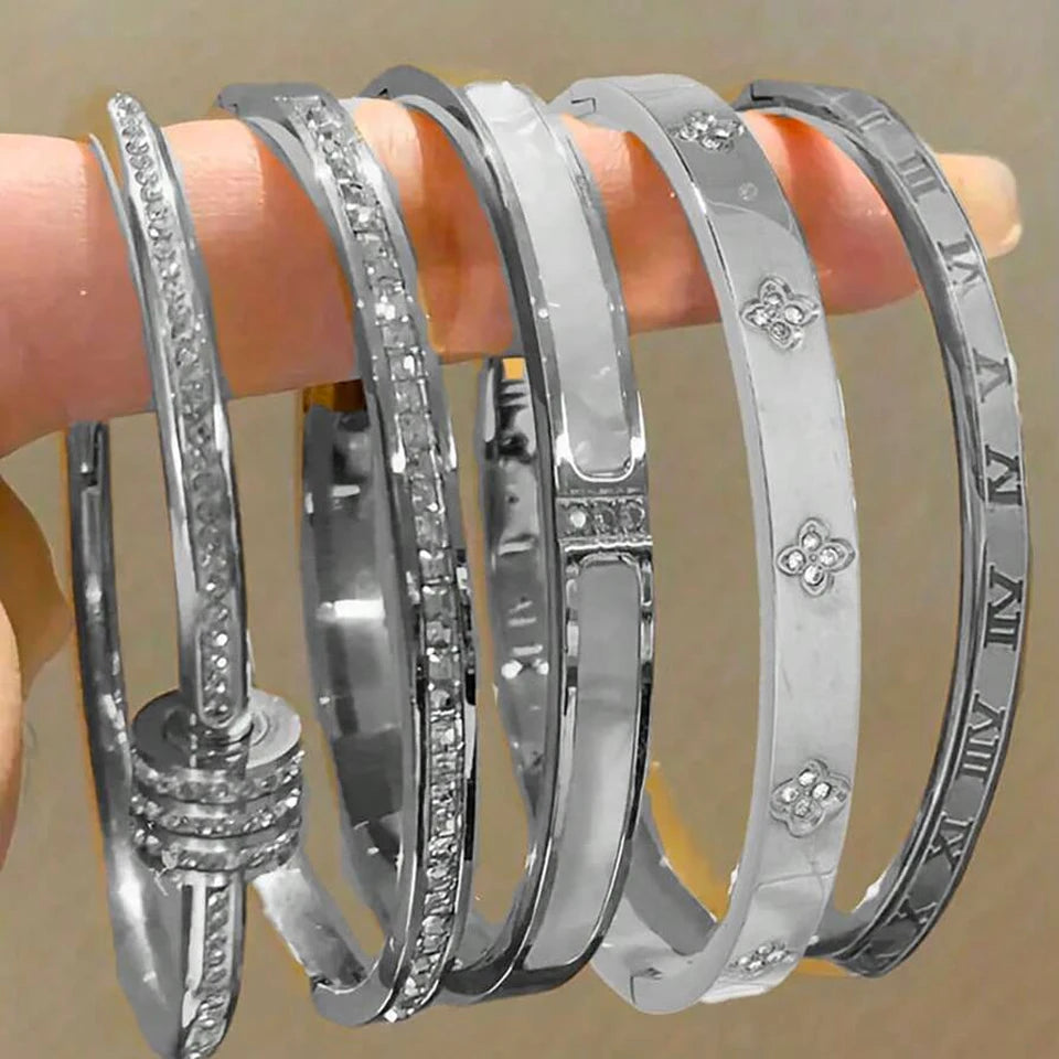 Ensemble de Bracelets Joncs ZAKOL & Zircon