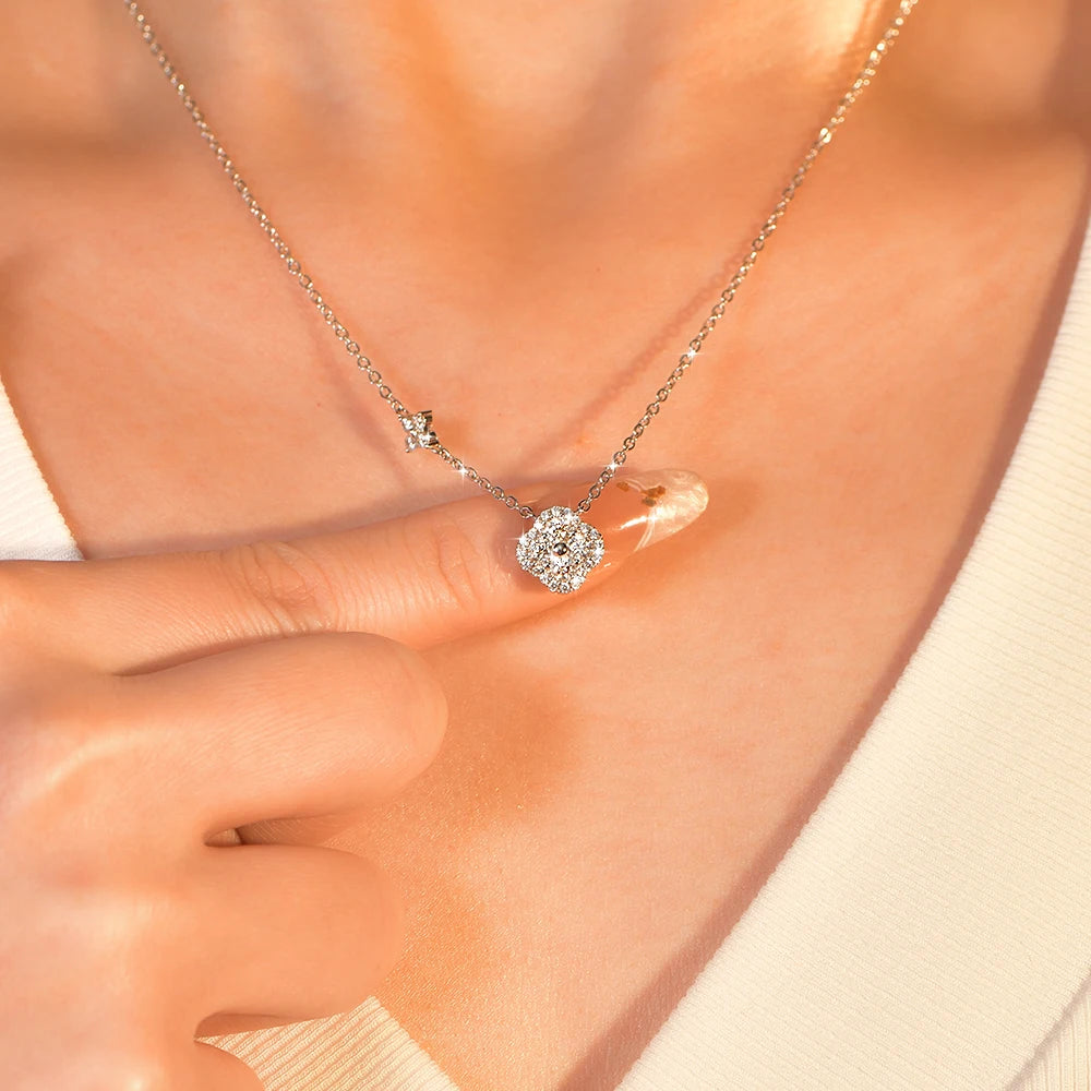 Collier Trèfle Moissanite