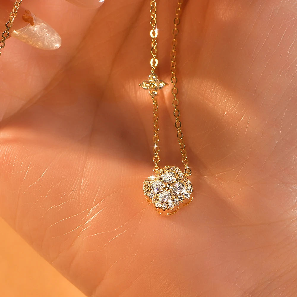 Collier Trèfle Moissanite