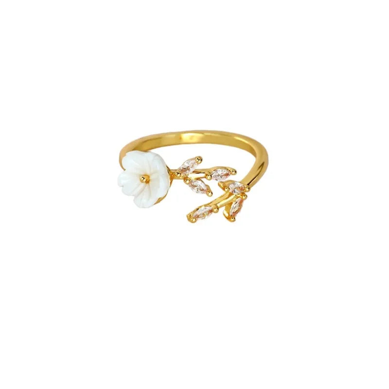 Bague Ouverte Ajustable Fleurs