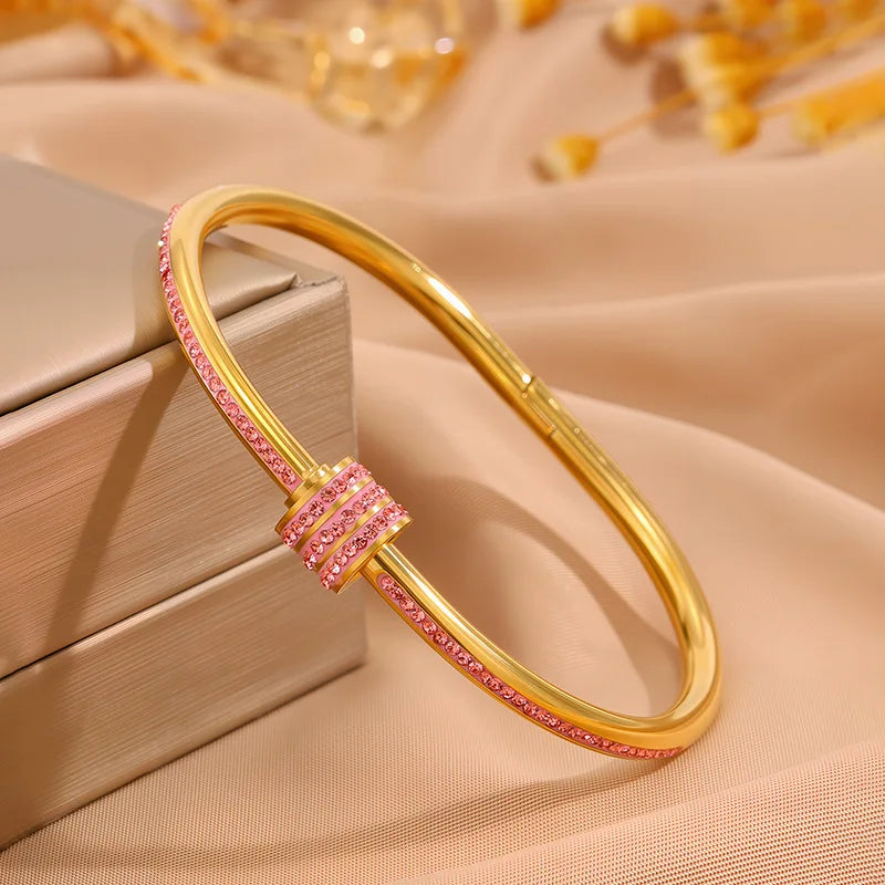 Ensemble de Bracelets Joncs ZAKOL & Zircon