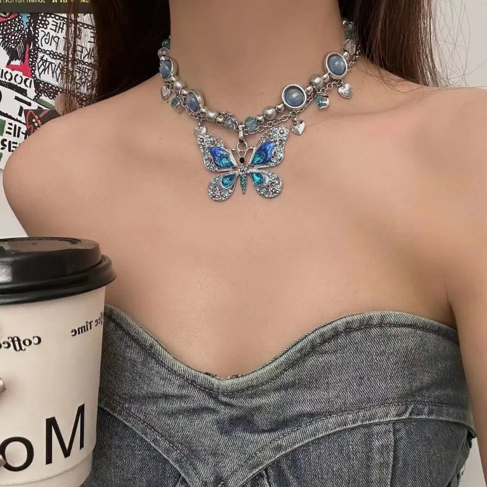 Collier Papillon Azur